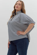 Navy Striped Dolman Top