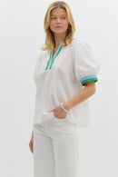 Multi Striped V-Neck Top