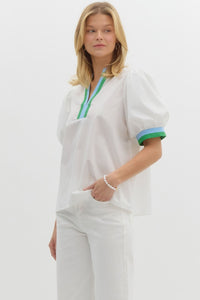 Multi Striped V-Neck Top