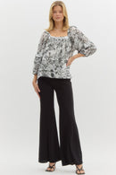 Tropical Square Neck Blouse