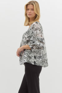 Tropical Square Neck Blouse