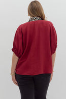 Leopard Detail Dolman Top