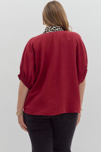 Leopard Detail Dolman Top