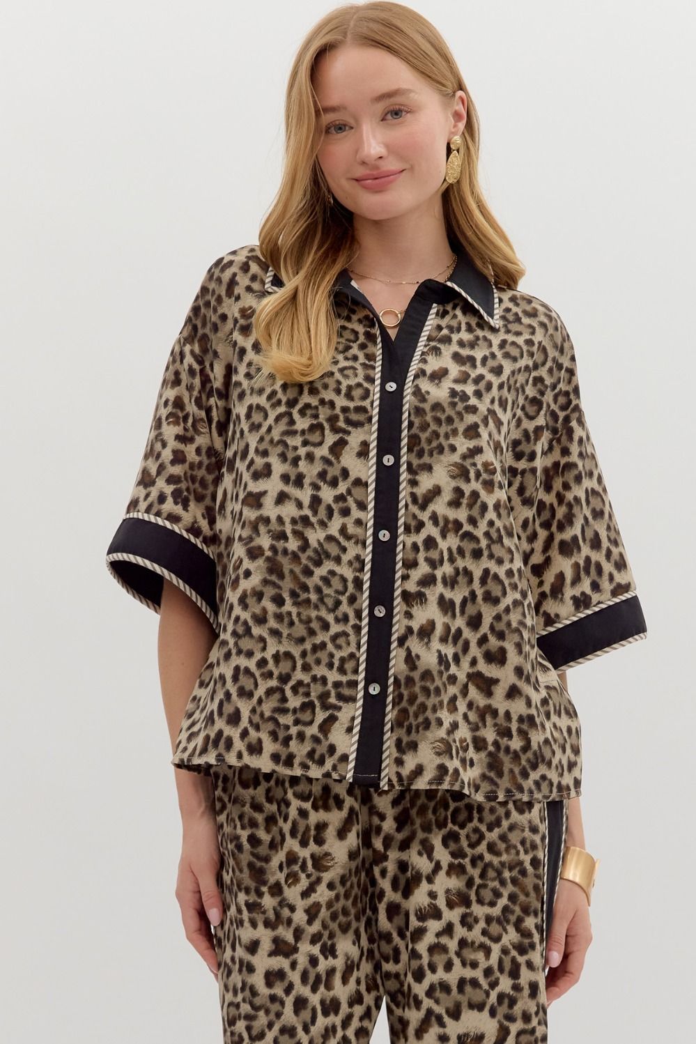 Leopard Button-Down