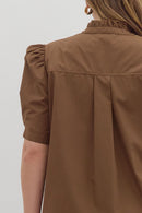 Puff Sleeve Solid Blouse