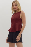 Boatneck Bow Shoulder Blouse