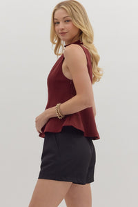 Boatneck Bow Shoulder Blouse
