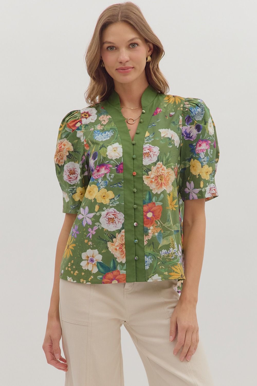 Puff Sleeve Floral Blouse