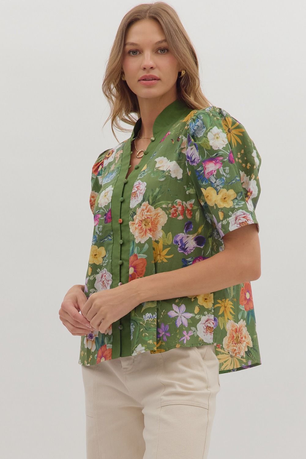 Puff Sleeve Floral Blouse