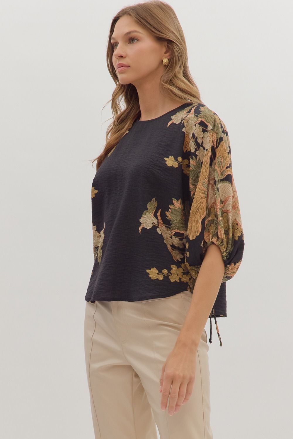 Floral Sleeve Blouse