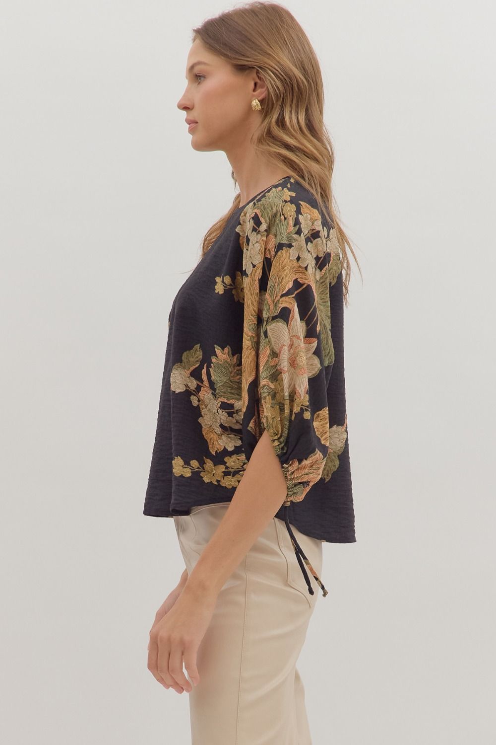 Floral Sleeve Blouse