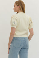 Floral Embroidered Knit Top