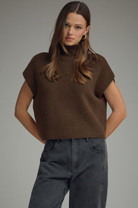Brown Turtleneck Top