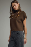 Brown Turtleneck Top