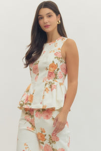 Floral Peplum Vest