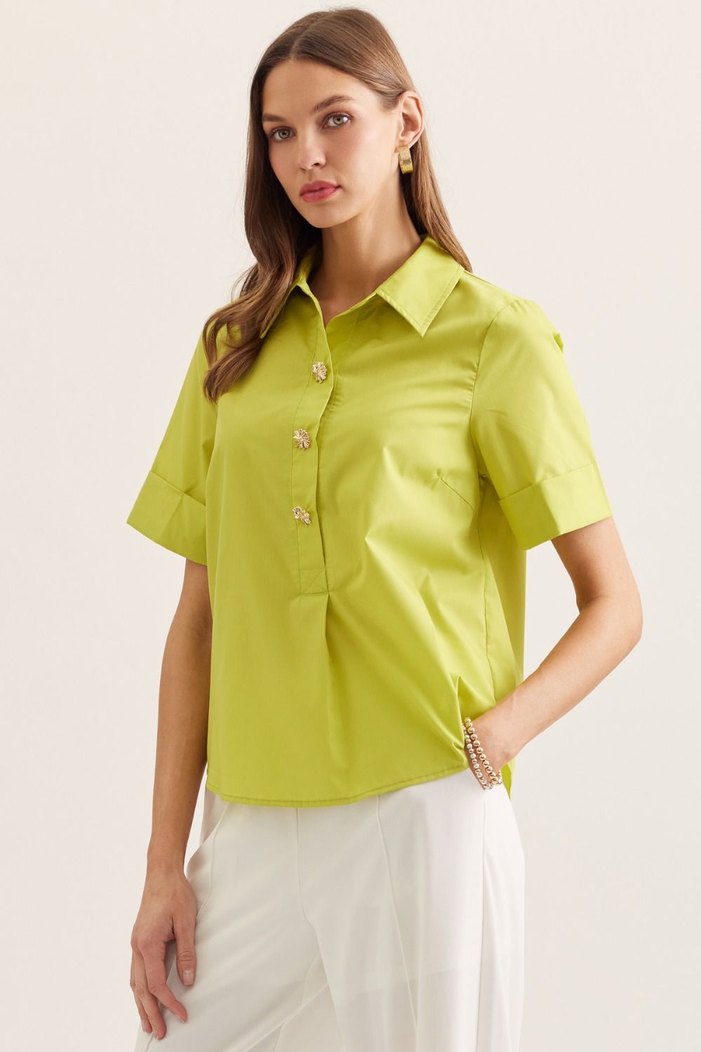 Decorative Button Blouse