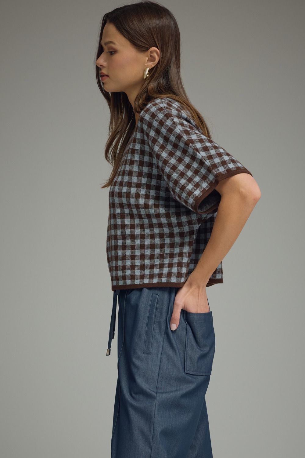 Gingham Cropped Top