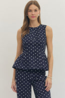 Polka Dot Peplum Tank