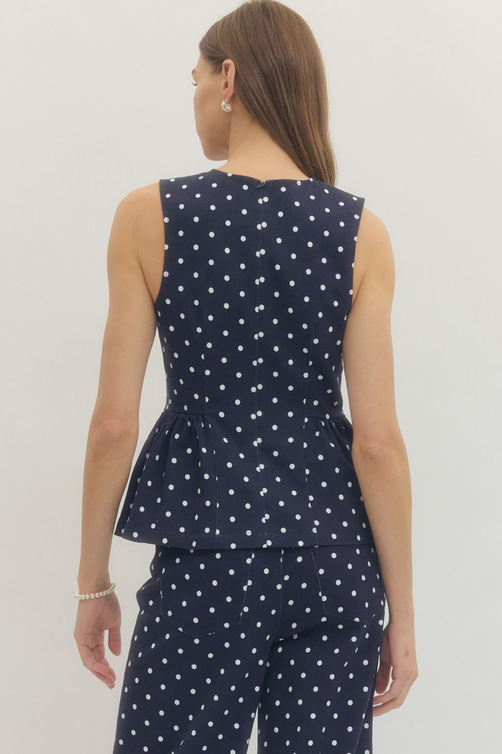 Polka Dot Peplum Tank