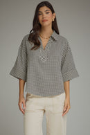 Gingham Collared Top