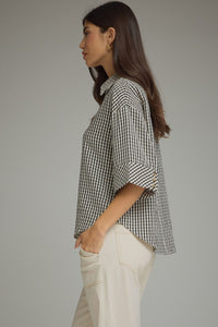 Gingham Collared Top