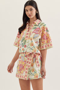Botanical Collared Top