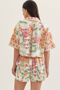 Botanical Collared Top