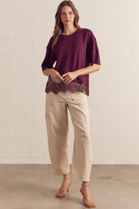 Asymmetrical Lace Tee