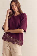 Asymmetrical Lace Tee
