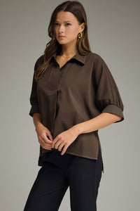 Contrast Stitch Solid Blouse