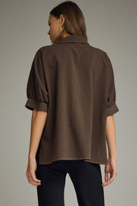 Contrast Stitch Solid Blouse