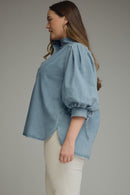 Denim 3/4 Sleeve Blouse