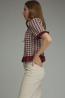 Ruffle Edge Gingham Top