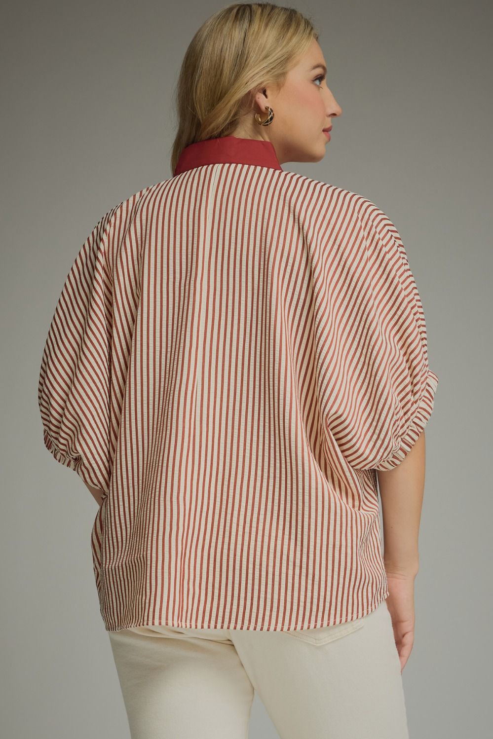 Split Neck Striped Tunic