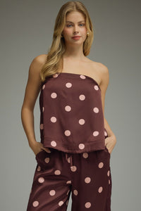 Satin Polka Dot Tube Top