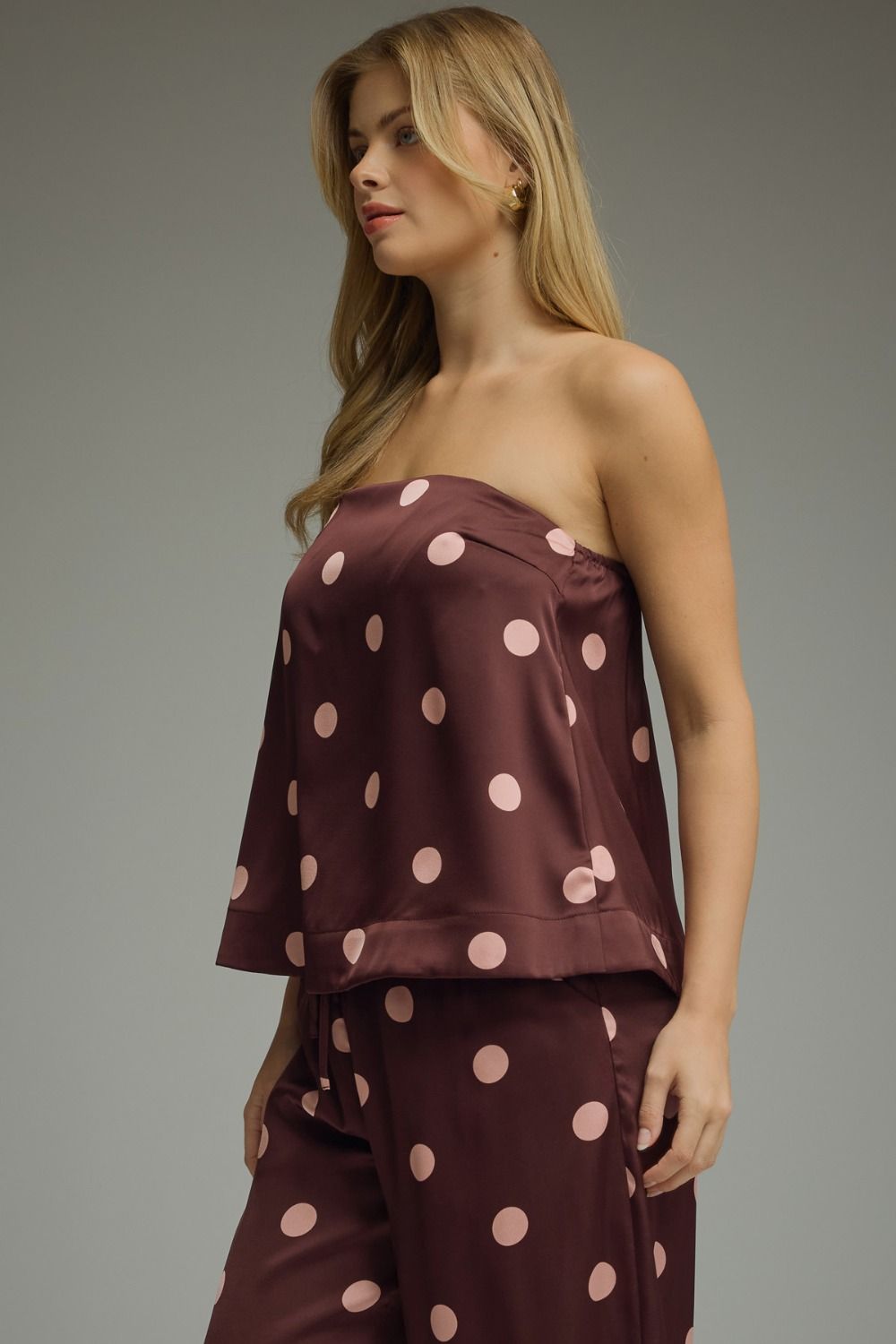Satin Polka Dot Tube Top