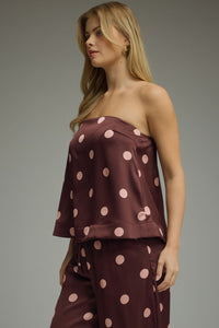 Satin Polka Dot Tube Top