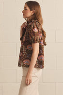 Floral Eyelet Puff Sleeve Blouse