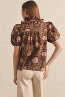 Floral Eyelet Puff Sleeve Blouse