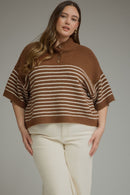 Mock Neck Striped Sweater