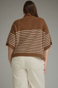 Mock Neck Striped Sweater