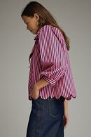 Tie-Neck Striped Blouse