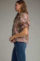 Leopard Floral Blouse