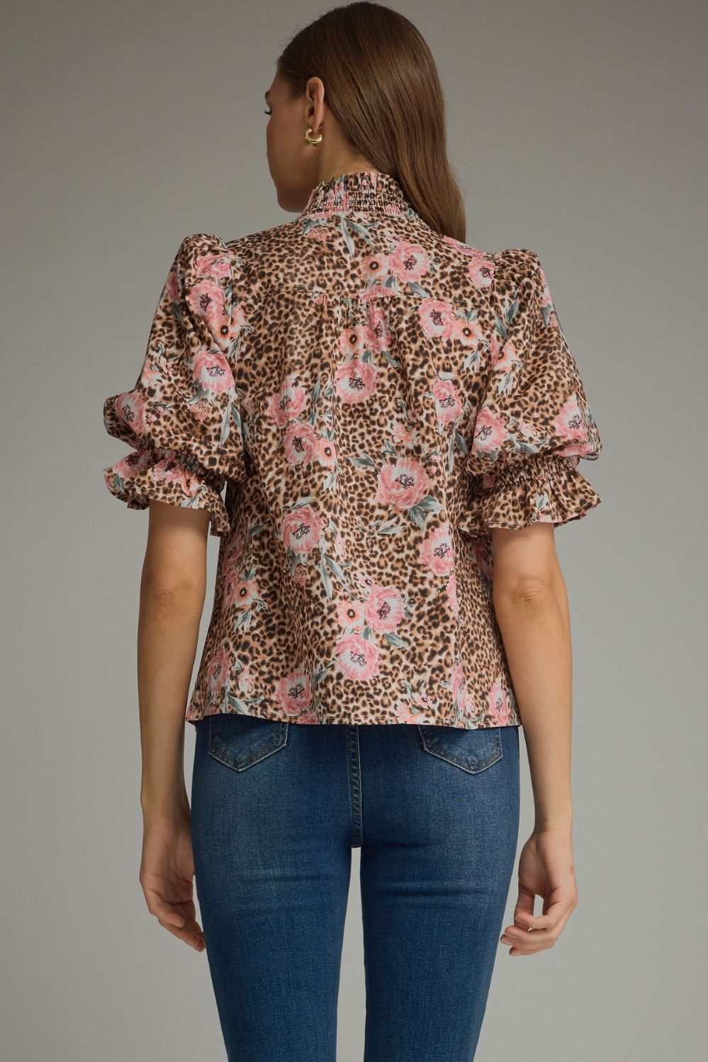 Leopard Floral Blouse