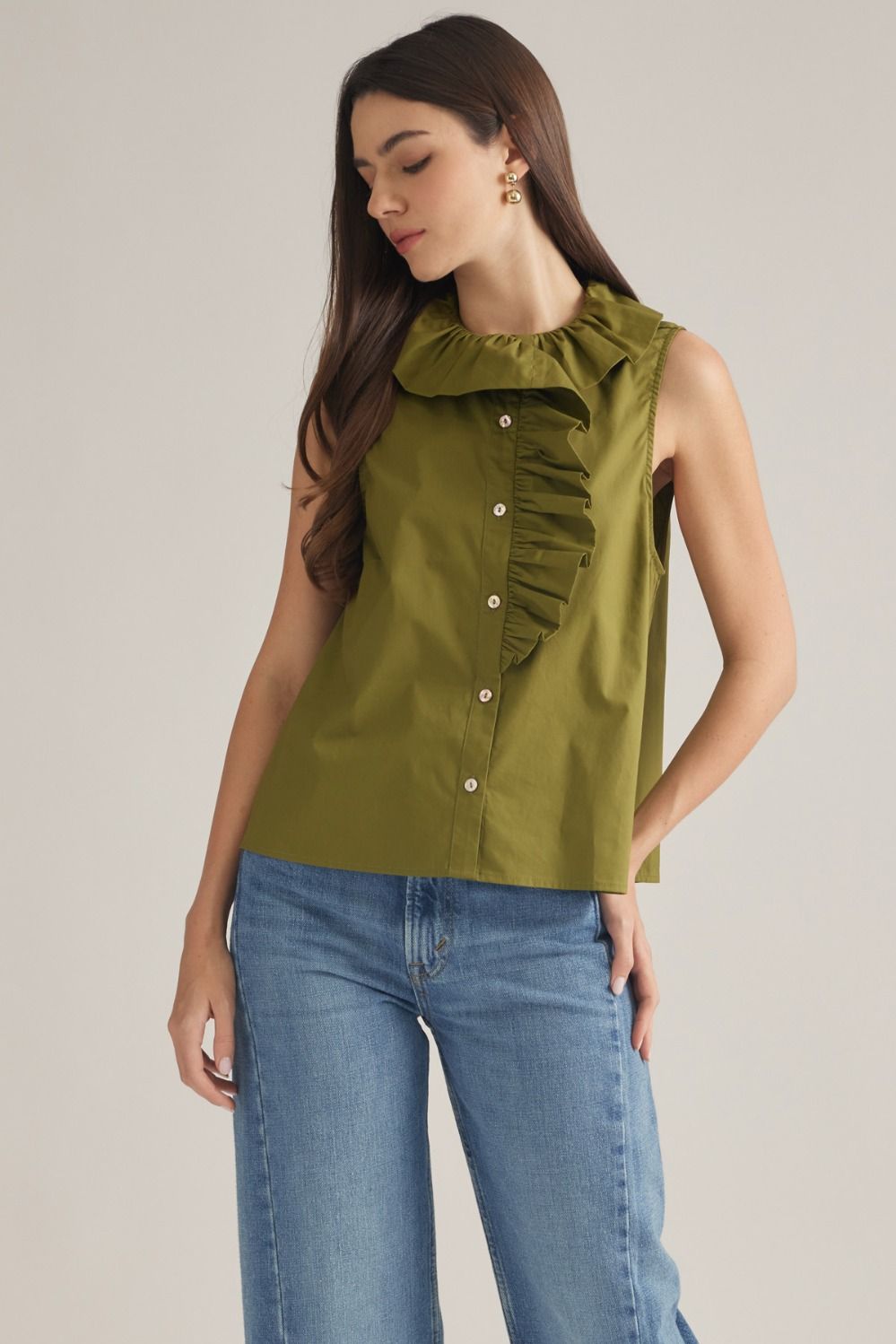 Ruffle Neck Tank