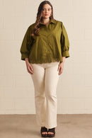 Lace Hem Button-Down