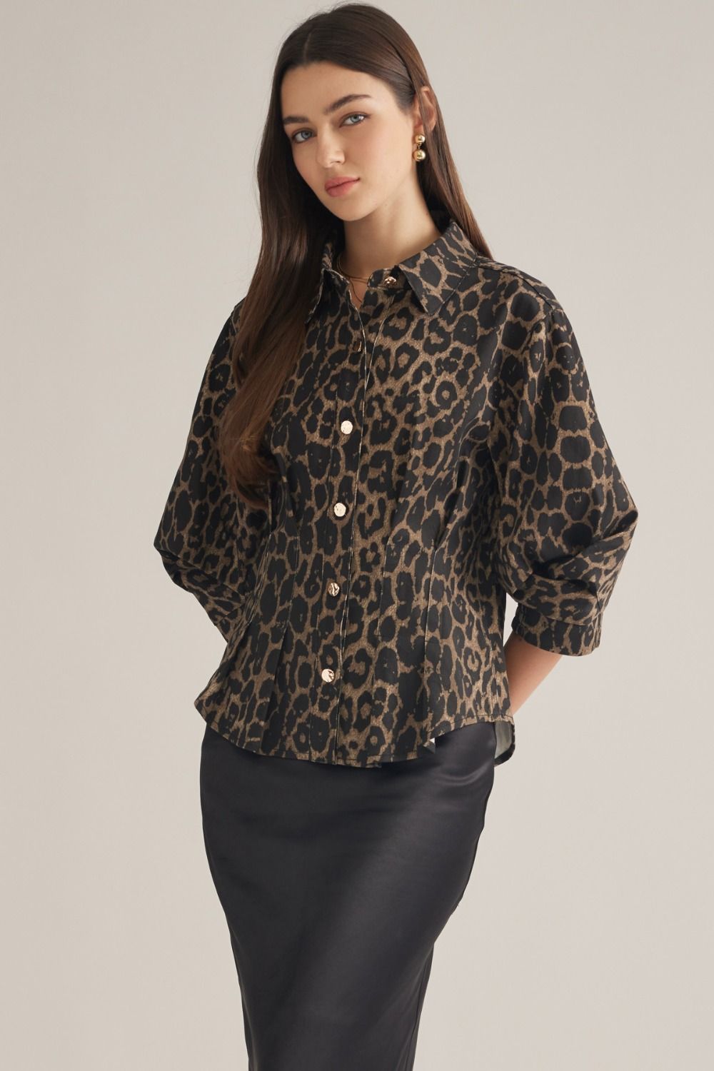 Waist Cinch Leopard Top