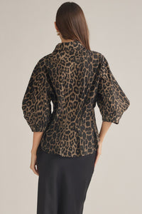 Waist Cinch Leopard Top