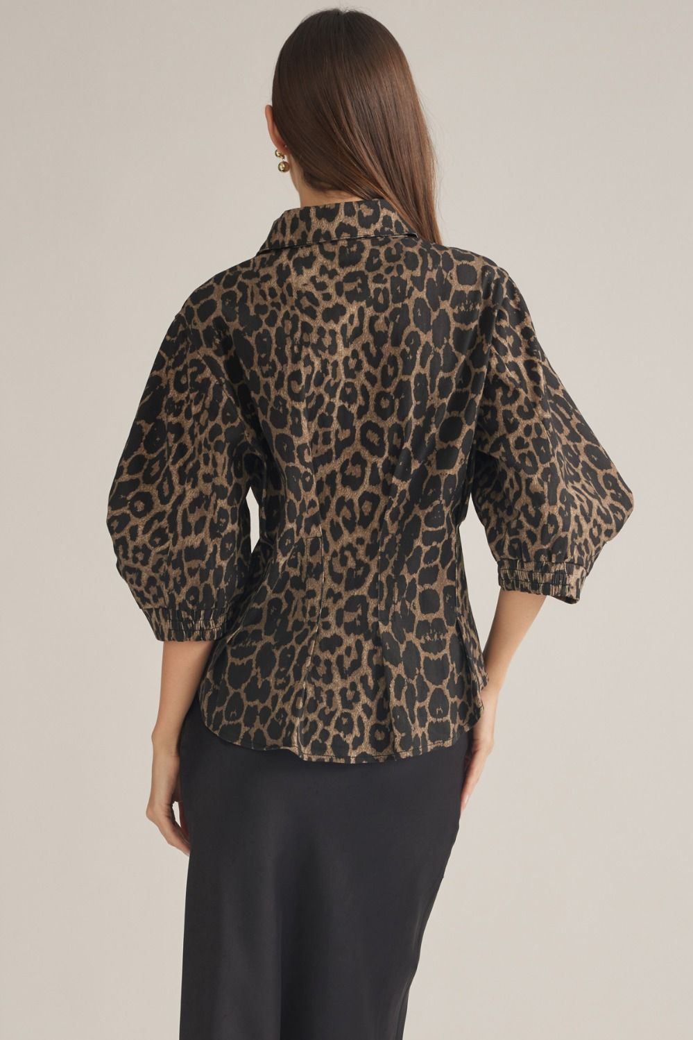 Waist Cinch Leopard Top