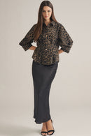 Waist Cinch Leopard Top